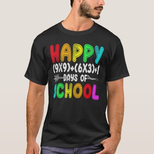 数式100日の学校ギフト先生少年 Tシャツ (正面)