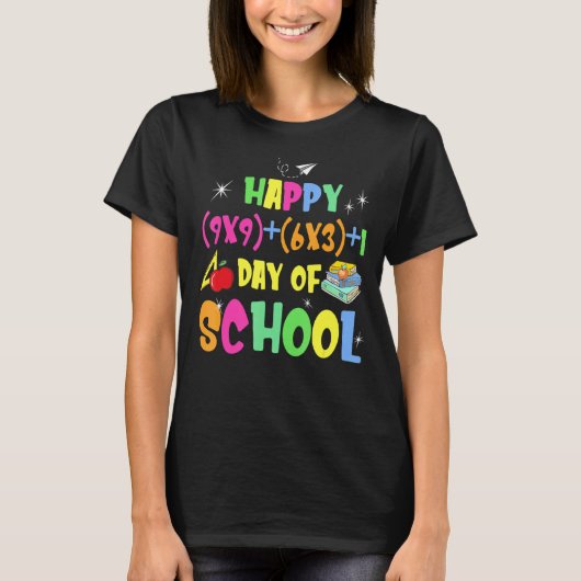 数式100日の学校ハッピー100日目 Tシャツ (正面)