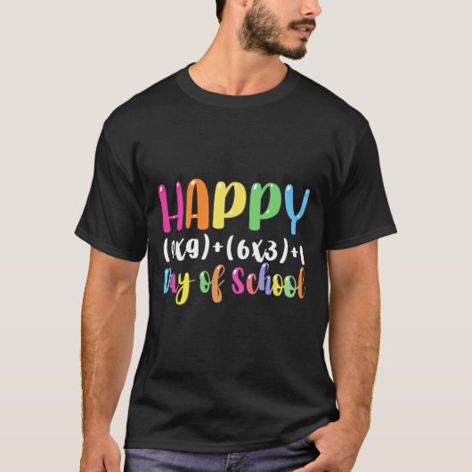 数式100日の学校先生少年ガール Tシャツ (正面)