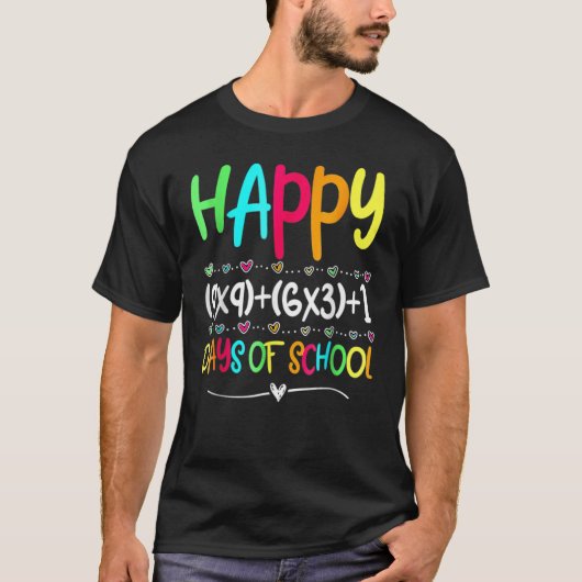 数式100日の学校先生少年ガール Tシャツ (正面)