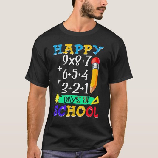 数式100日の学校先生少年ガール Tシャツ (正面)