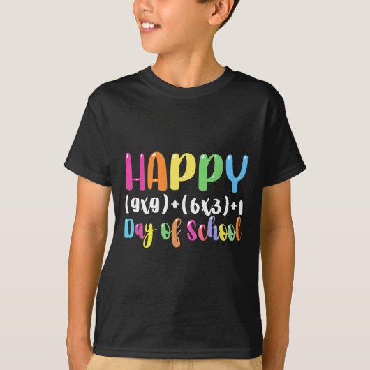 数式100日の学校先生少年ガール Tシャツ (正面)
