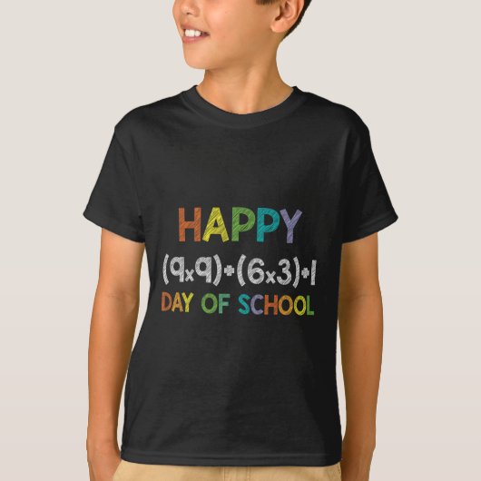 数式100日の学校100日目おもしろいかわいい Tシャツ (正面)