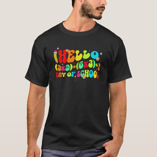 数式100日の学校Groovy先生少年 Tシャツ (正面)