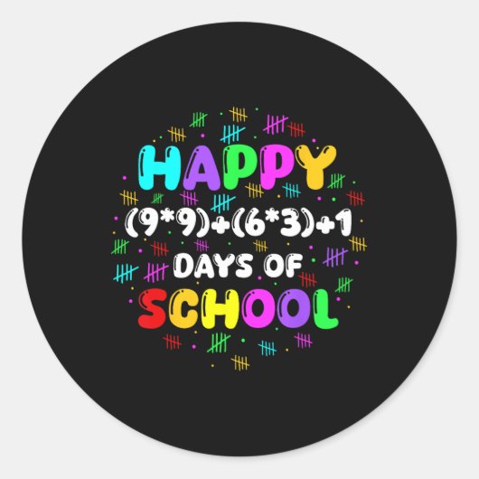 数式100日の学校Groovy Math Teache ラウンドシール (正面)