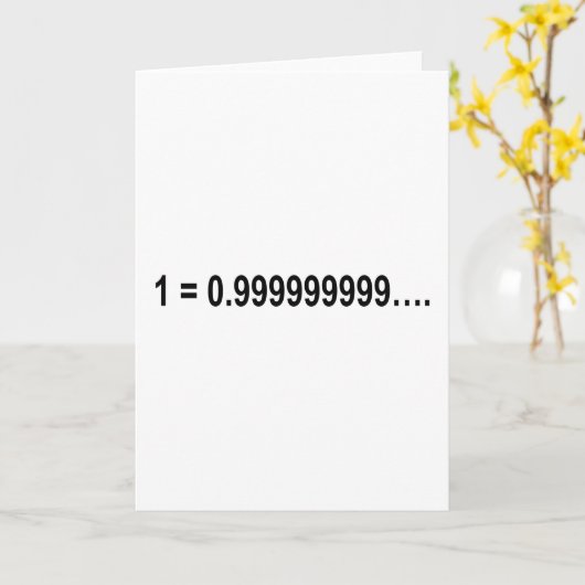 数式 数学 1 = 0.999999999…. カード (黄色い花)