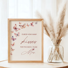 数推測キスブライダルシャワーバタフライゲーム ポスター