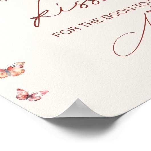 数推測キスブライダルシャワーバタフライゲーム ポスター (角)