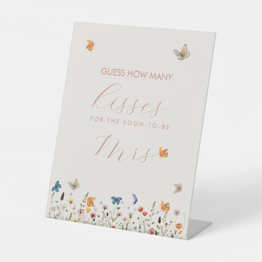 数推測キスブライダルシャワーバタフライゲーム 台座サイン (正面)