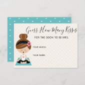 数推測何人のキスブルネットヨガブライダルシャワー エンクロージャーカード (正面/裏面)