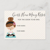 数推測何人のキスブルネットヨガブライダルシャワー エンクロージャーカード (正面)