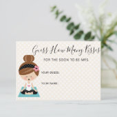 数推測何人のキスブルネットヨガブライダルシャワー エンクロージャーカード (スタンド正面)