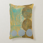 数数を用いる焦茶及び灰色の円 アクセントクッション (正面(垂直))