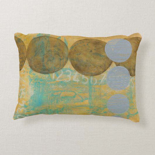 数数を用いる焦茶及び灰色の円 アクセントクッション (裏面)