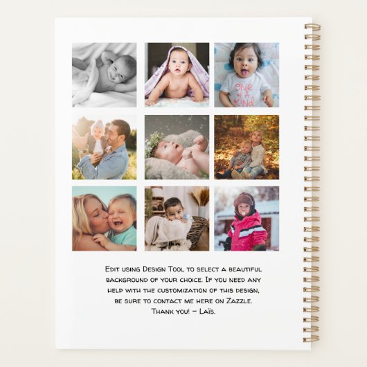 数枚の写真コラージュシンプルフレームファミリーデイリー プランナー手帳 (裏面)