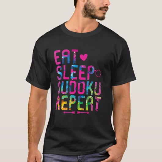 数独を楽しむ毎日 面白いモチベーション パズル Tシャツ (正面)