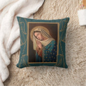 数珠によって賛美される聖母マリアの私達の女性 クッション (ブランケット)