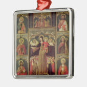 数珠のヴァージンの祭壇の背後の飾り、c.1500 メタルオーナメント (左)