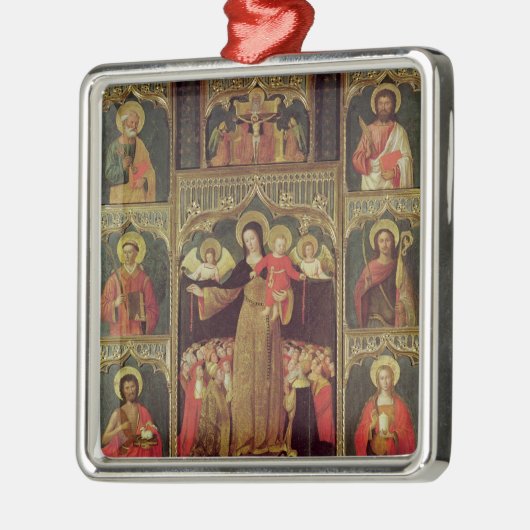 数珠のヴァージンの祭壇の背後の飾り、c.1500 メタルオーナメント (左)