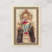 数珠の祈りの言葉のMemorare神聖なカードの私達の女性 名刺 (正面)