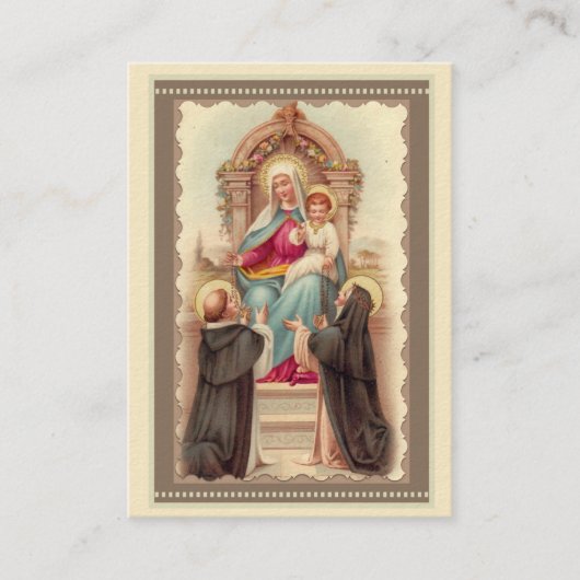 数珠の祈りの言葉のMemorare神聖なカードの私達の女性 名刺 (正面)