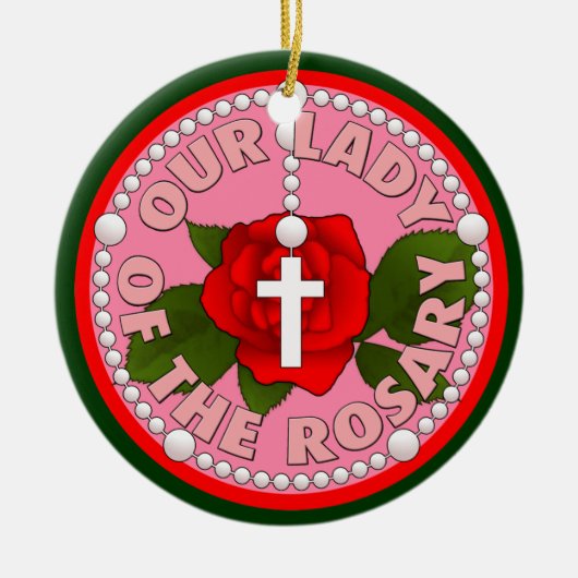 数珠の私達の女性 セラミックオーナメント (正面)