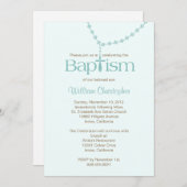 数珠は男の子のための洗礼の招待状に玉を付けます 招待状 (正面/裏面)