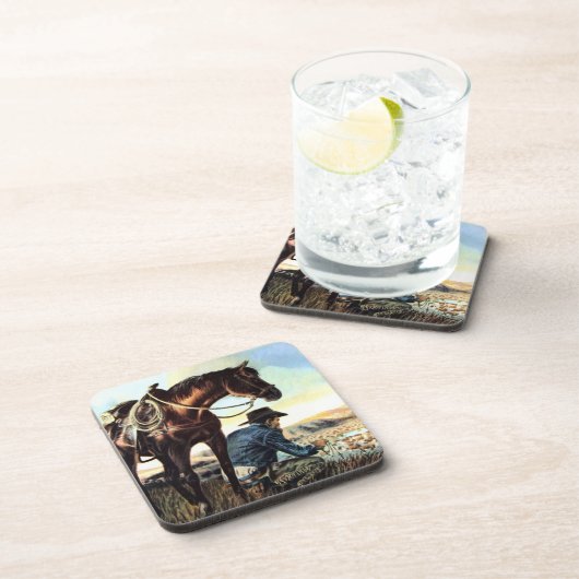 数珠を祈っているカウボーイ コースター (右側)