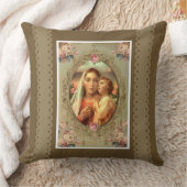 数珠イエス・キリストの聖母マリアの賛美された女性 クッション (ブランケット)