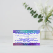 数秘術の意味かカラー・チャート 名刺 (スタンド正面)