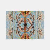 数絵を描イルカ |鏡タイル | フリースブランケット (正面(横))