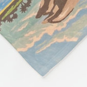 数絵を描イルカ |鏡タイル | フリースブランケット (角)