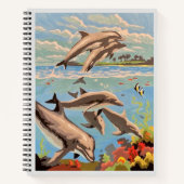 数絵を描順 |イルカよくはしゃぐ類 |カスタム ノートブック (正面)
