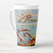 数絵を描順 |イルカよくはしゃぐ類 | カフェラテマグ (左アングル)