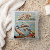 数絵を描順 |イルカよくはしゃぐ類 | クッション (ブランケット)