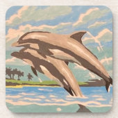 数絵を描順 |イルカよくはしゃぐ類 | コースター (正面)