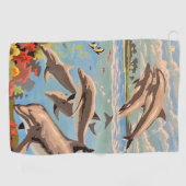 数絵を描順 |イルカよくはしゃぐ類 | ゴルフタオル (横)