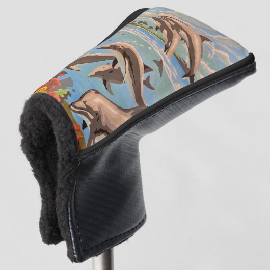 数絵を描順 |イルカよくはしゃぐ類 | ゴルフヘッドカバー (3/4 正面)