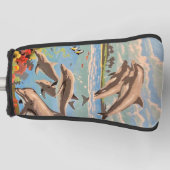 数絵を描順 |イルカよくはしゃぐ類 | ゴルフヘッドカバー (正面)