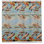 数絵を描順 |イルカよくはしゃぐ類 | シャワーカーテン (正面)