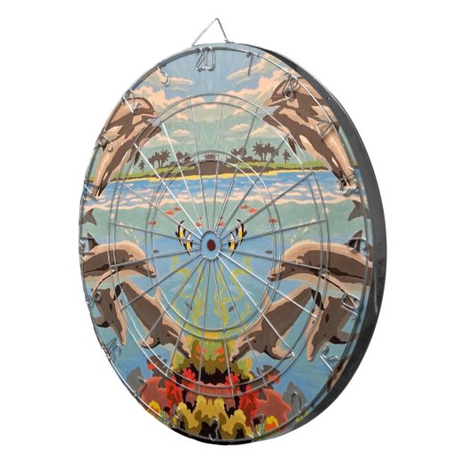 数絵を描順 |イルカよくはしゃぐ類 | ダーツボード (正面右)