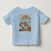 数絵を描順 |イルカよくはしゃぐ類 | トドラーTシャツ (裏面)