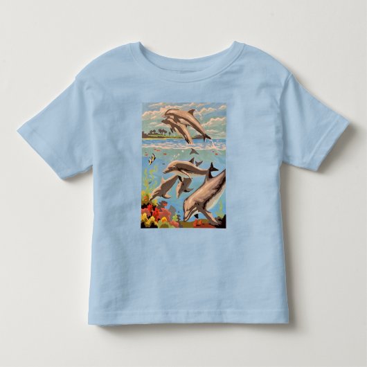 数絵を描順 |イルカよくはしゃぐ類 | トドラーTシャツ (正面)