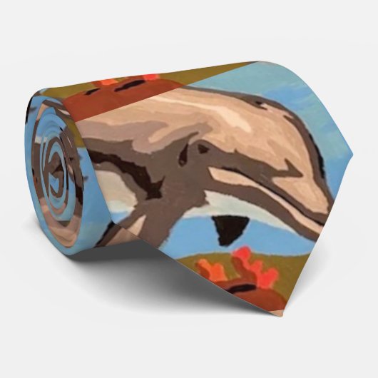 数絵を描順 |イルカよくはしゃぐ類 | ネクタイ (ロール)