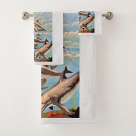 数絵を描順 |イルカよくはしゃぐ類 | バスタオルセット