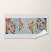 数絵を描順 |イルカよくはしゃぐ類 | バスタオルセット (ハンドタオル)