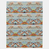 数絵を描順 |イルカよくはしゃぐ類 | フリースブランケット (正面)