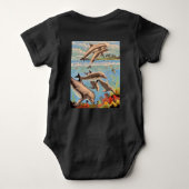 数絵を描順 |イルカよくはしゃぐ類 | ベビーボディスーツ (裏面)
