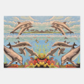 数絵を描順 |イルカよくはしゃぐ類 | ラッピングペーパーシート (正面)