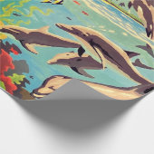 数絵を描順 |イルカよくはしゃぐ類 | ラッピングペーパー (角)